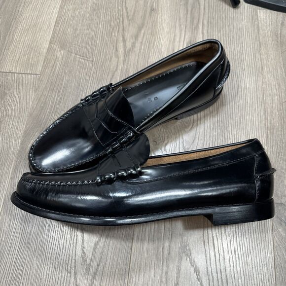 LL Bean Mens Penny Loafer Size 14 Black Leather Slip On Dress Shoe Preppy - Picture 1 of 8